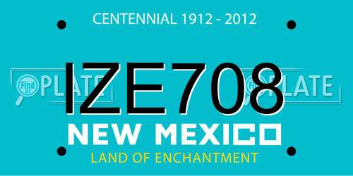 IZE708 New Mexico License Plate