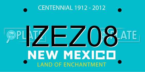 IZEZ08 New Mexico License Plate