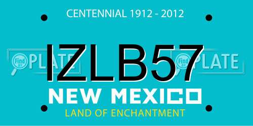 IZLB57 New Mexico License Plate