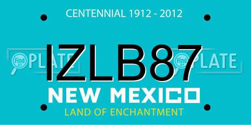 IZLB87 New Mexico License Plate