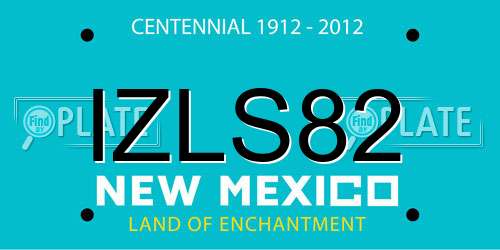 IZLS82 New Mexico License Plate