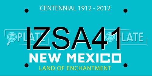 IZSA41 New Mexico License Plate