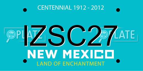 IZSC27 New Mexico License Plate
