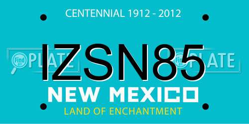 IZSN85 New Mexico License Plate