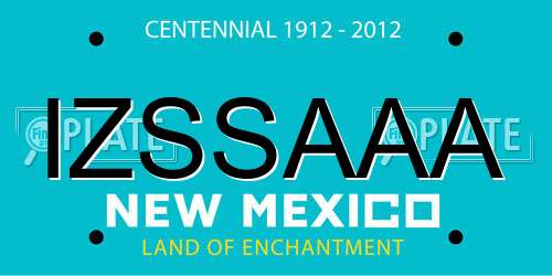 IZSSAAA New Mexico License Plate