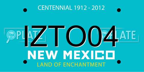 IZTO04 New Mexico License Plate