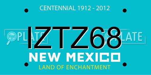 IZTZ68 New Mexico License Plate