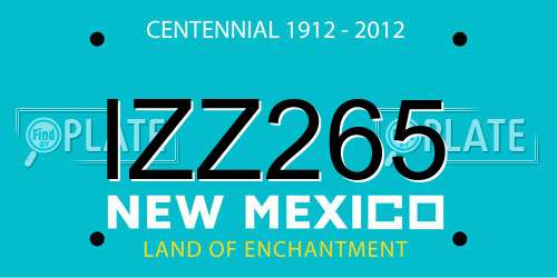 IZZ265 New Mexico License Plate