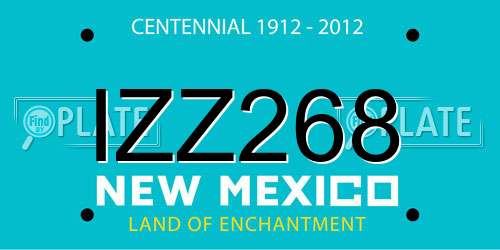 IZZ268 New Mexico License Plate