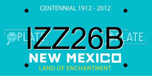 IZZ26B New Mexico License Plate