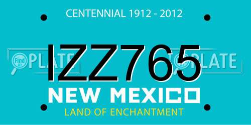 IZZ765 New Mexico License Plate