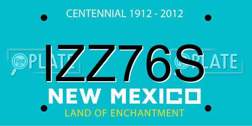 IZZ76S New Mexico License Plate