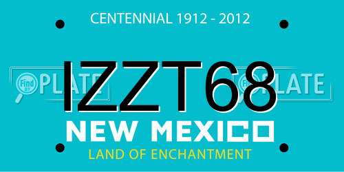 IZZT68 New Mexico License Plate