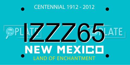 IZZZ65 New Mexico License Plate