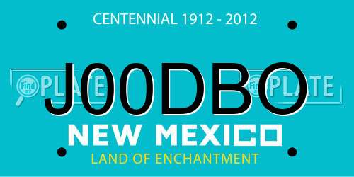 J00DBO New Mexico License Plate