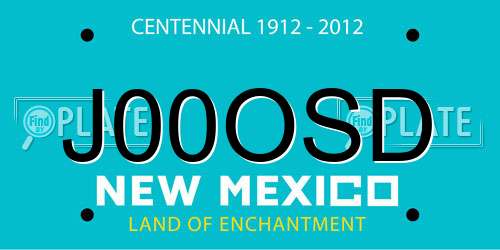 J00OSD New Mexico License Plate