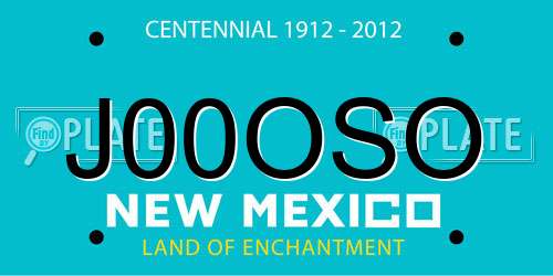 J00OSO New Mexico License Plate