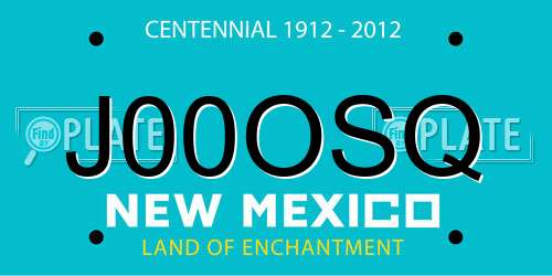 J00OSQ New Mexico License Plate