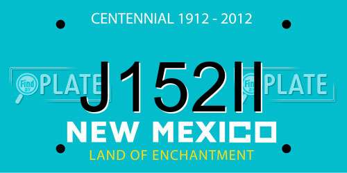 J152II New Mexico License Plate
