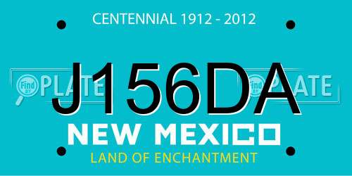 J156DA New Mexico License Plate