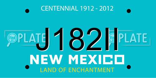 J182II New Mexico License Plate
