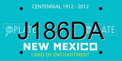 J186DA New Mexico License Plate