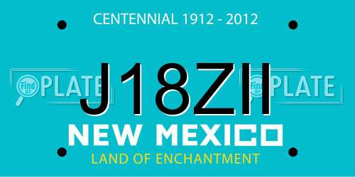 J18ZII New Mexico License Plate