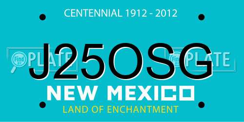 J25OSG New Mexico License Plate