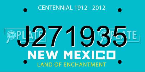 J271935 New Mexico License Plate