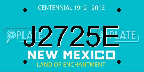 J2725E New Mexico License Plate