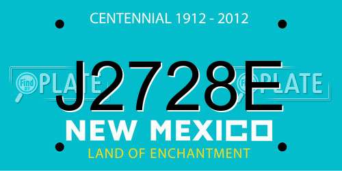 J2728E New Mexico License Plate