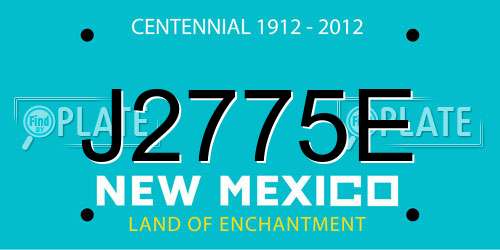 J2775E New Mexico License Plate