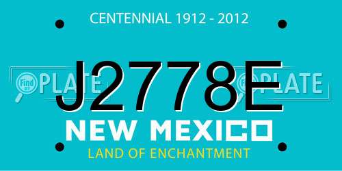 J2778E New Mexico License Plate