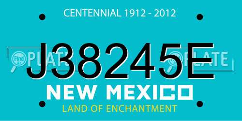 J38245E New Mexico License Plate