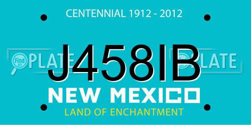 J458IB New Mexico License Plate