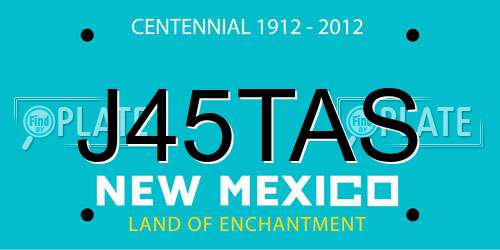 J45TAS New Mexico License Plate