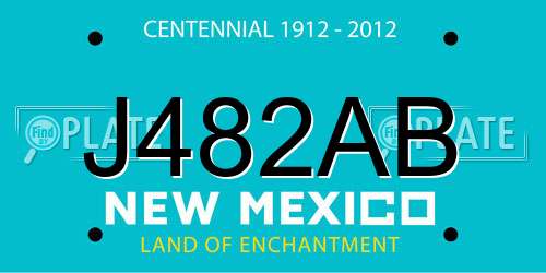 J482AB New Mexico License Plate