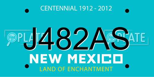 J482AS New Mexico License Plate
