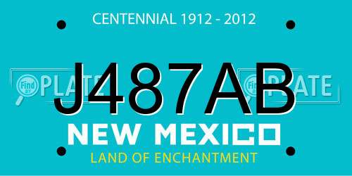 J487AB New Mexico License Plate