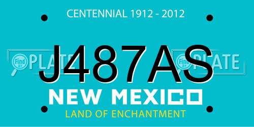 J487AS New Mexico License Plate