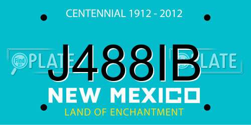 J488IB New Mexico License Plate