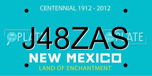 J48ZAS New Mexico License Plate