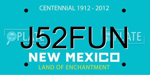 J52FUN New Mexico License Plate