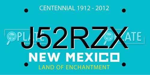 J52RZX New Mexico License Plate