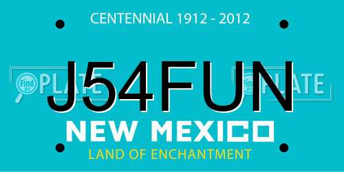 J54FUN New Mexico License Plate
