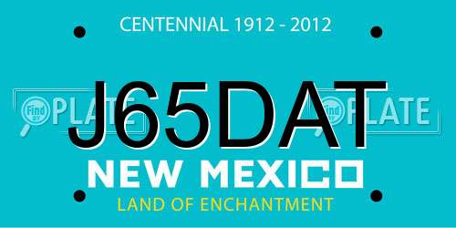J65DAT New Mexico License Plate