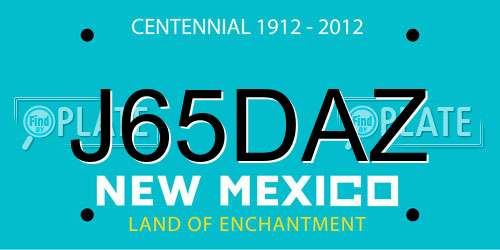 J65DAZ New Mexico License Plate