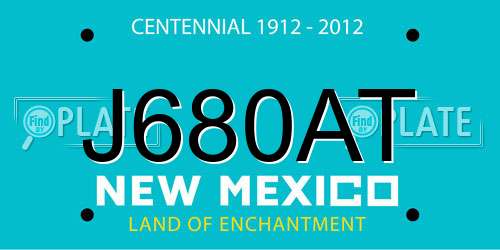 J680AT New Mexico License Plate