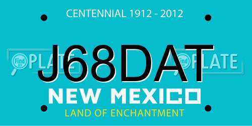J68DAT New Mexico License Plate