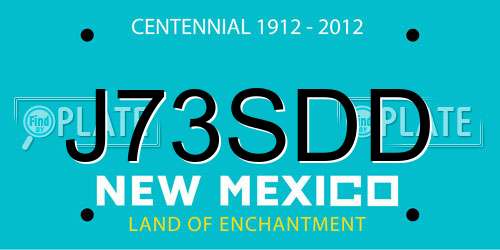 J73SDD New Mexico License Plate